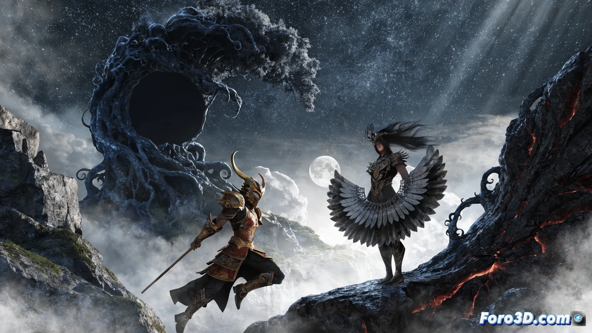 Strategic card battle on a glowing hexagonal grid, mythological Japanese deity figure casting a shadow over a hand of translucent cards, mouse cursor hovering above a Steam interface window, keyboard with RGB backlighting visible at the edge, tactical unit icons moving across a turn-based battlefield, particle effects from a summoned spirit attack, dark shrine interior background with floating torii gates, cinematic technical illustration style, dramatic low-angle lighting, metallic card edges reflecting blue neon light, photorealistic render with depth of field, showing the fusion of card mechanics and grid-based combat during a decisive turn