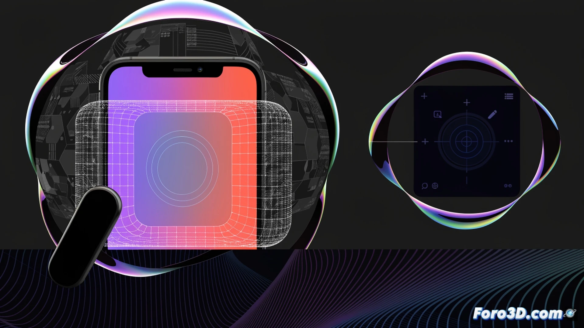 smartphone screen with visible notch and rounded corners, interface elements being repositioned away from obstructed areas during live demonstration, mobile data connection icon glowing with signal bars, encryption lock symbol pulsing over a secure folder, floating screenshot editor tool with crop and annotation features, cinematic technical illustration, sleek dark mode UI, glossy glass surface reflecting ambient light, subtle grid overlay showing pixel alignment, photorealistic engineering visualization, precise alignment guides and calibration markers, dramatic high-contrast lighting highlighting display corrections