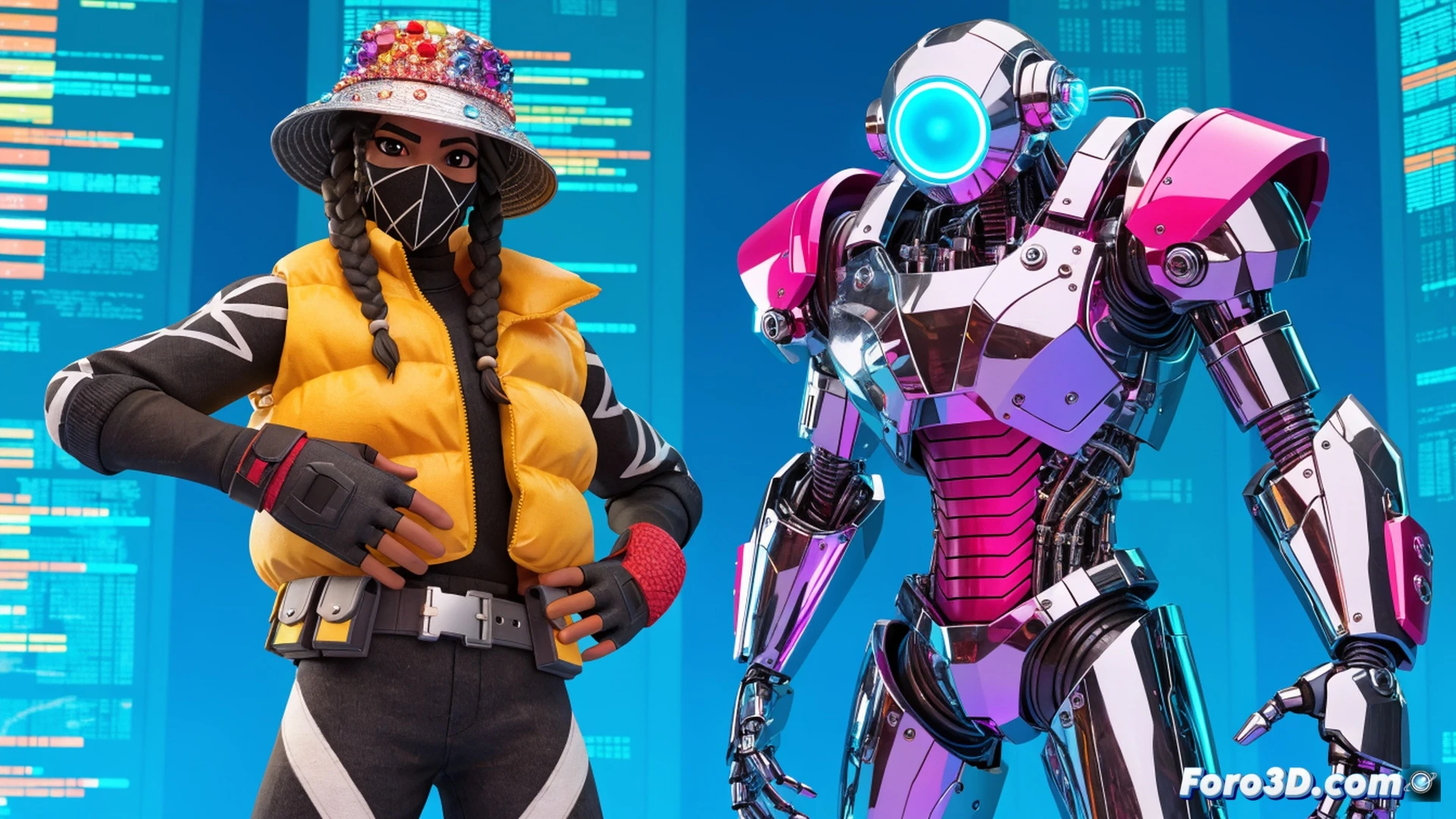 Fortnite character skin fragmenting into glowing polygons, data streams flowing into multiple game worlds through Unreal Engine 6 portal nodes, skin particles reassembling on avatars in different game environments, cinematic technical visualization, holographic transfer process showing cross-game cosmetic migration, neon-lit digital metaverse hub, translucent engine architecture wires connecting diverse virtual landscapes, photorealistic render with volumetric light beams, ultra-detailed polygon transformation, dramatic sci-fi lighting