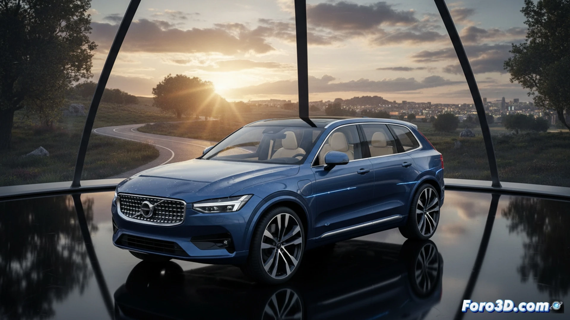 Volvo EX90 Ultra Executive SUV eléctrico en un estudio de diseño tecnológico, mostrando un chasis desmontado con batería de alto voltaje expuesta durante una demostración de ingeniería, conectores naranjas brillantes visibles, flujo de energía azul simulando 680 CV fluyendo hacia el motor trasero mientras un técnico sostiene una tableta con diagramas de rendimiento, asientos ventilados de cuero perforado en primer plano, altavoces Bowers & Wilkins iluminados en las puertas, estilo cinematic photorealistic, iluminación de estudio dramática, reflejos metálicos pulidos, fondo con pantallas de datos de autonomía de 600 km, ambiente minimalista nórdico, ultra-detallado