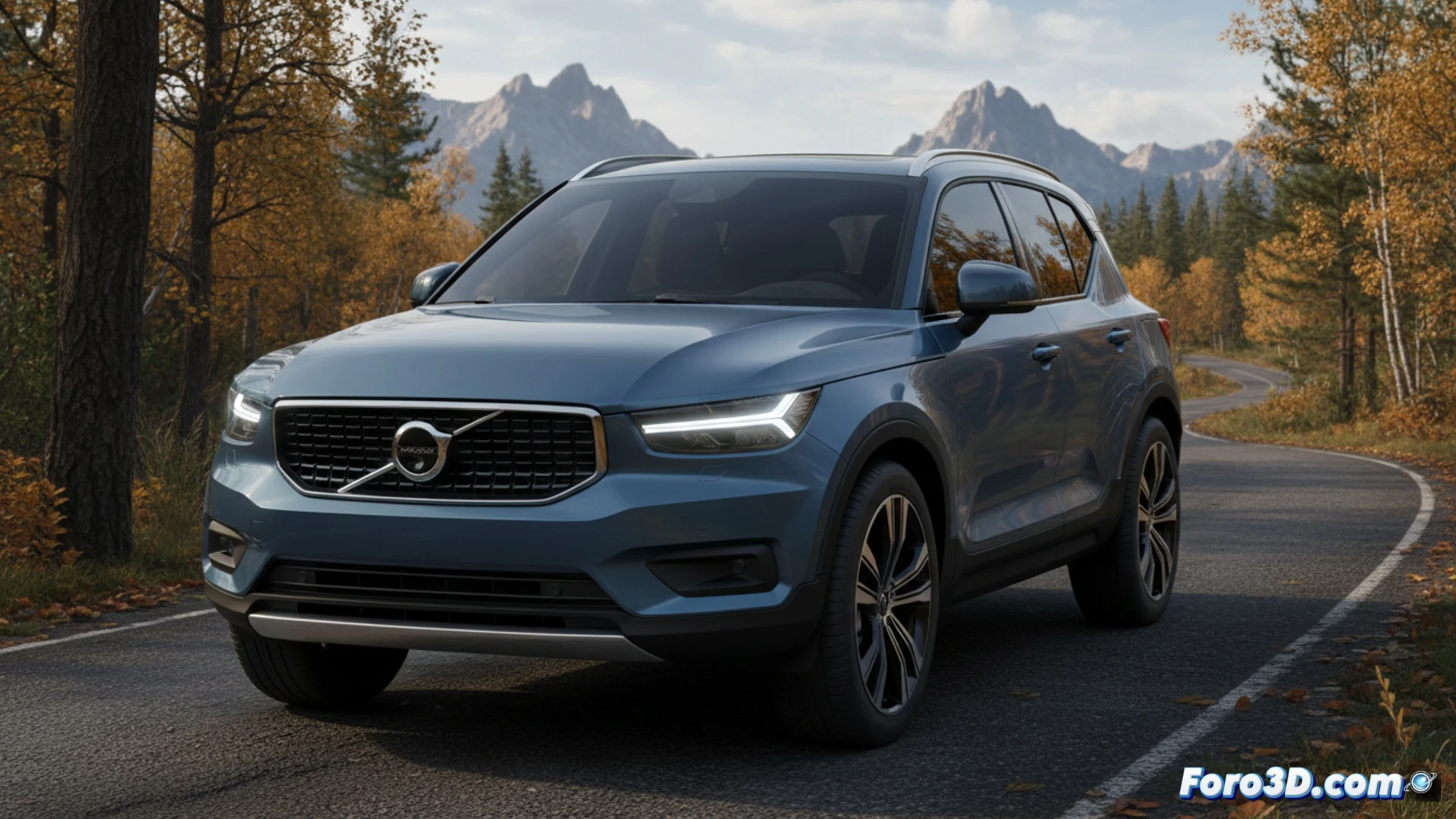 Volvo XC40 2027 front bumper assembly process during restyling, headlight housing being detached revealing microhybrid engine bay components, mechanic adjusting radiator grille with diagnostic tablet showing unchanged engine parameters, cinematic engineering visualization, metallic body panels with protective film, precise tool placement on hood edge, soft studio lighting reflecting on polished silver paint, photorealistic technical render showing mechanical continuity