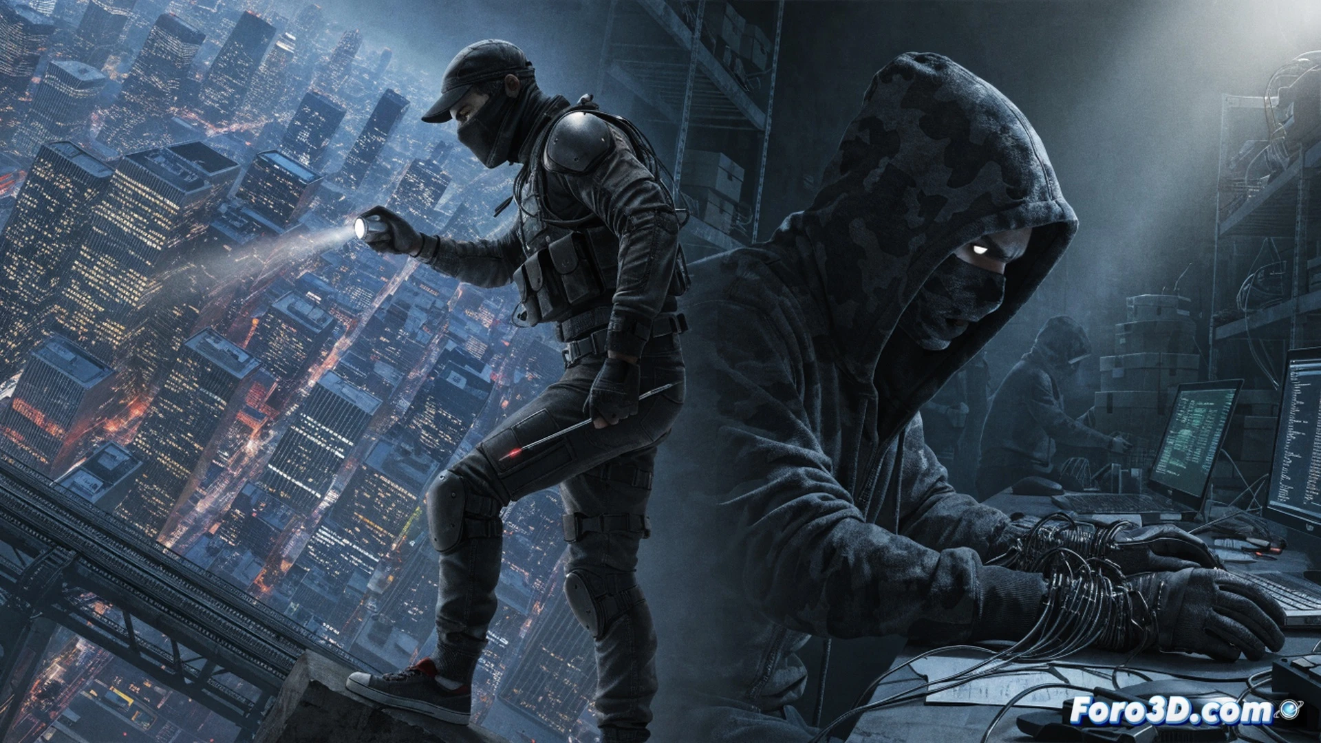 Steam store interface displaying Watch Dogs 2 at a 95% discount badge, digital shopping cart icon filling with glowing coins while a graph of concurrent player count spikes upward, mouse cursor hovering over the purchase button, cinematic technical illustration, dark blue and neon green color scheme, realistic UI elements with holographic highlights, motion blur on the rising player curve, sleek gaming hardware silhouette in background, photorealistic digital marketplace render