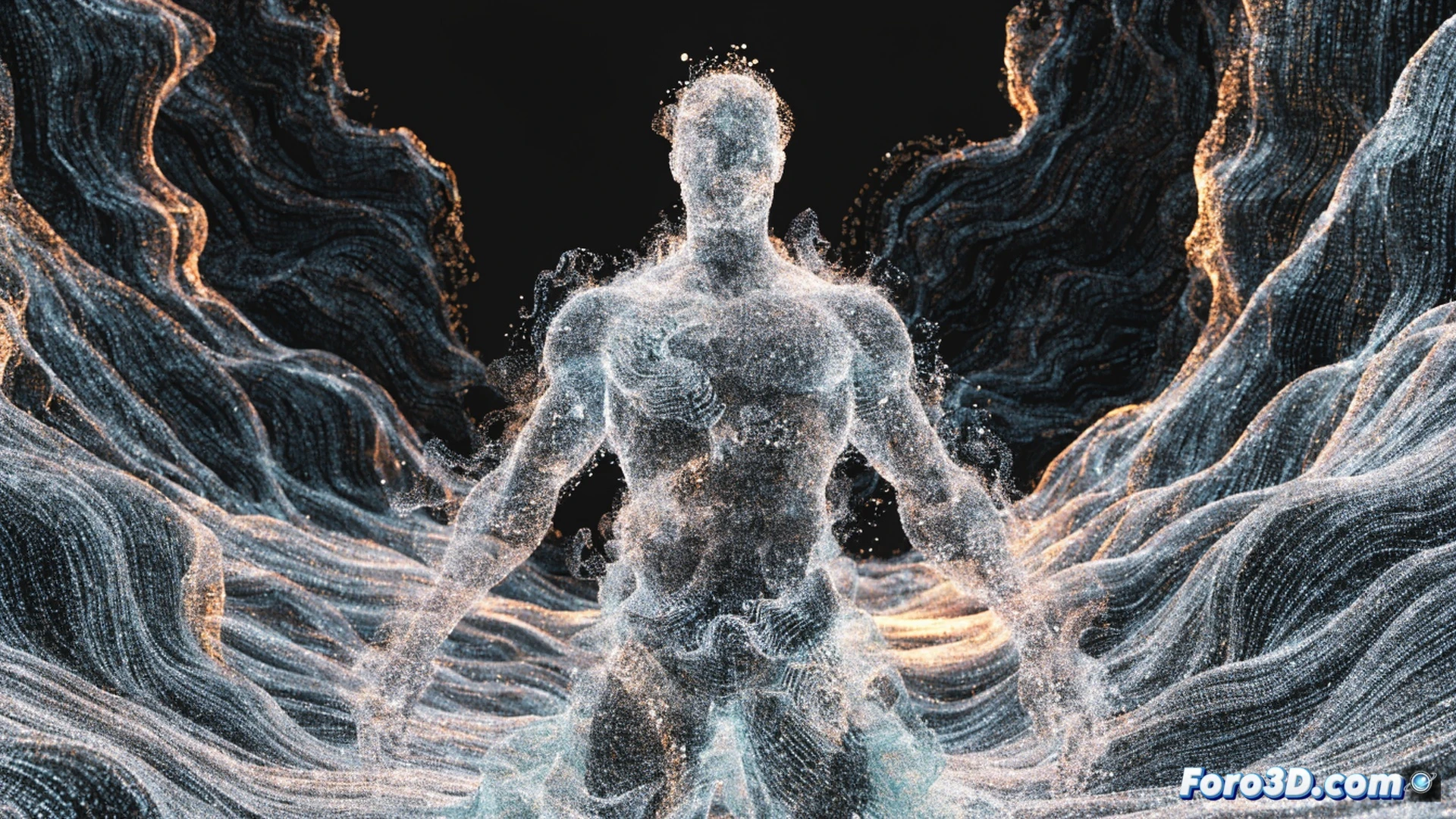 ionic energy form coalescing from fragmented 3D wireframe geometry, glowing blue plasma tendrils breaking through a digital workspace, a half-finished character model dissolving into particle streams while a stylized polygon cage surrounds it, cinematic technical visualization, unstable light pulses emitting from the core, motion blur on floating vertices, a stylized low-poly humanoid shape flickering between solid and transparent states, scattered digital tools like a virtual sculpting brush and topology grid floating nearby, dramatic high-contrast lighting with cyan and magenta highlights, photorealistic metallic surface textures on the wireframe, chaotic yet artistic composition symbolizing creative irregularity