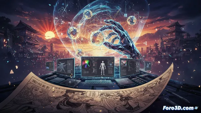 Adquisición en el manga: impacto en la narrativa visual y flujos 3D