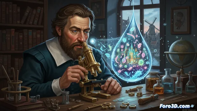 Antonie van Leeuwenhoek: Una Odisea Microscópica en 3D