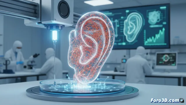 Cartílago de oreja humano creado con impresión 3D y células propias