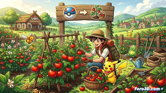 Diseñando la progresión y farming de tomates en Pokémon Pokopia
