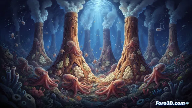 Guardería de pulpos en respiraderos térmicos de Costa Rica