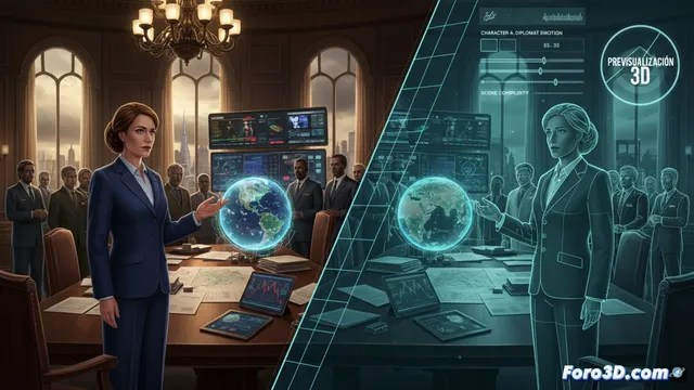 The Diplomat y la Previsualización 3D en Series Políticas