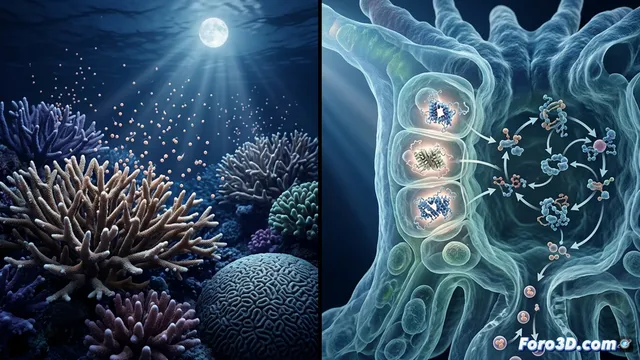 Visualizando el reloj lunar de los corales en 3D