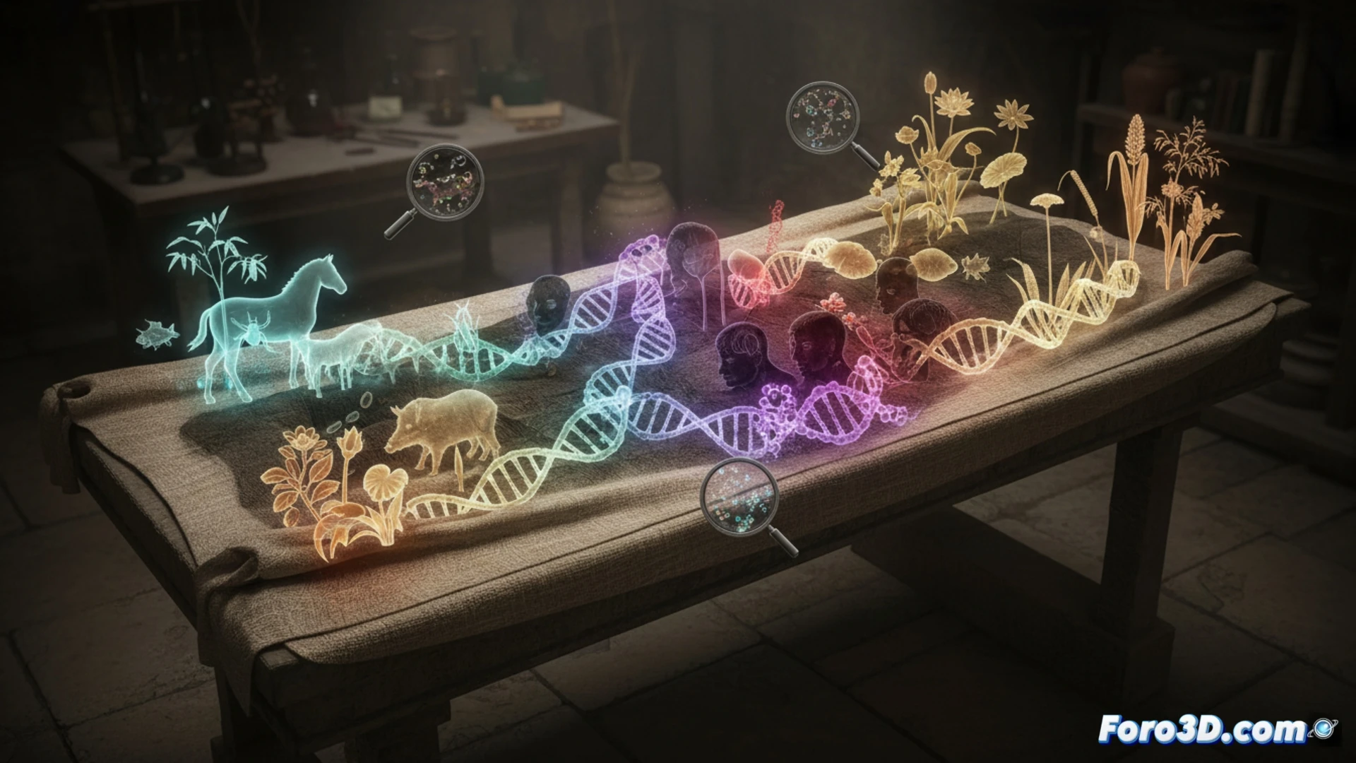 Conceptual map of DNA extracted from the Shroud of Turin showing multiple sources of human and environmental contamination.