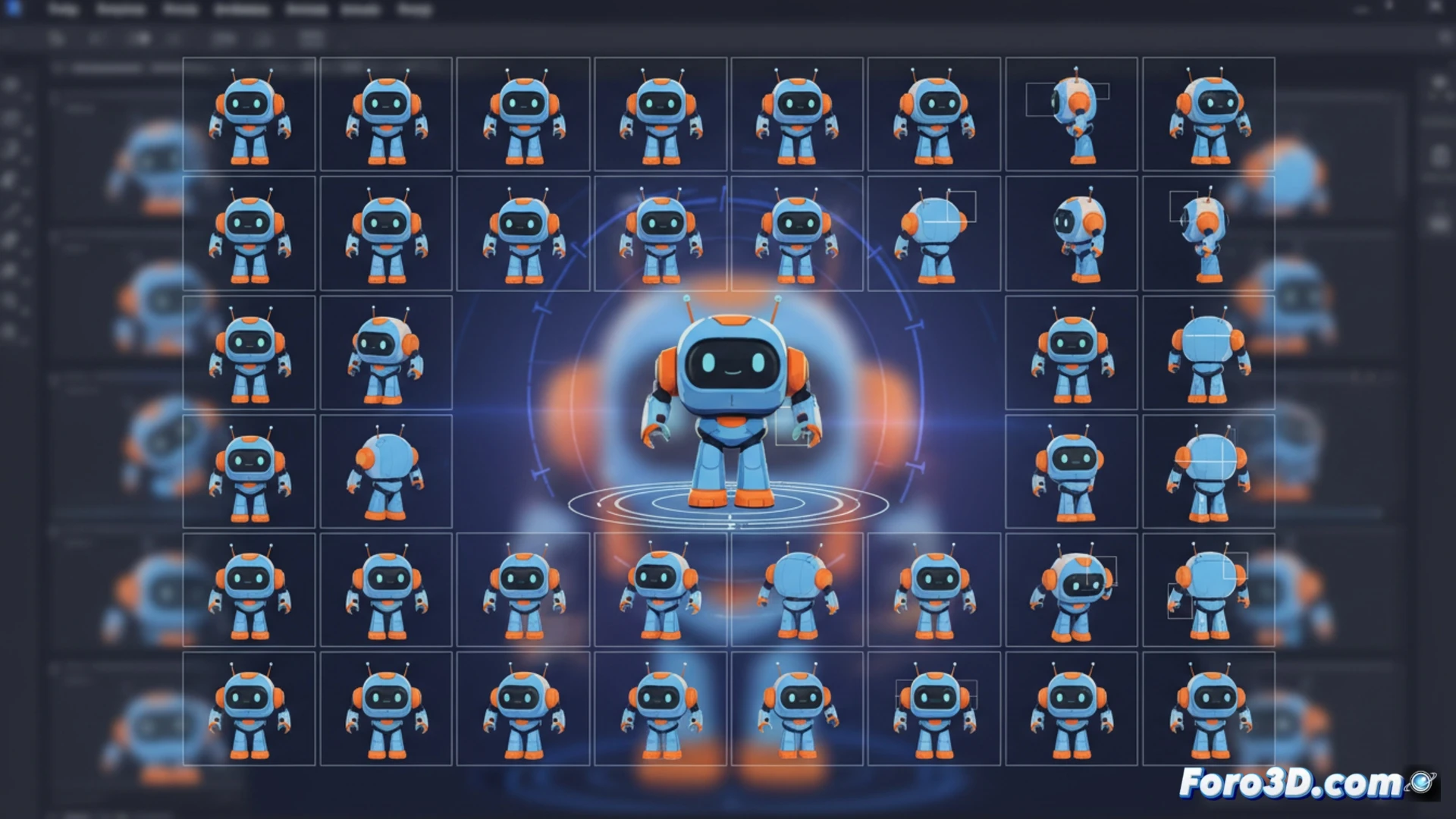 Interfaz de Adobe Illustrator mostrando la herramienta Turntable transformando un boceto 2D de un zapato en múltiples vistas 3D vectoriales.