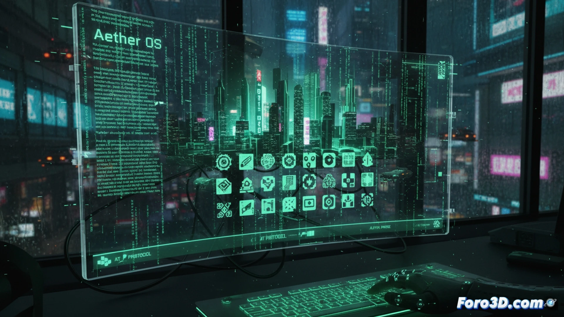 Aether OS: Un escritorio web cyberpunk en fase alfa