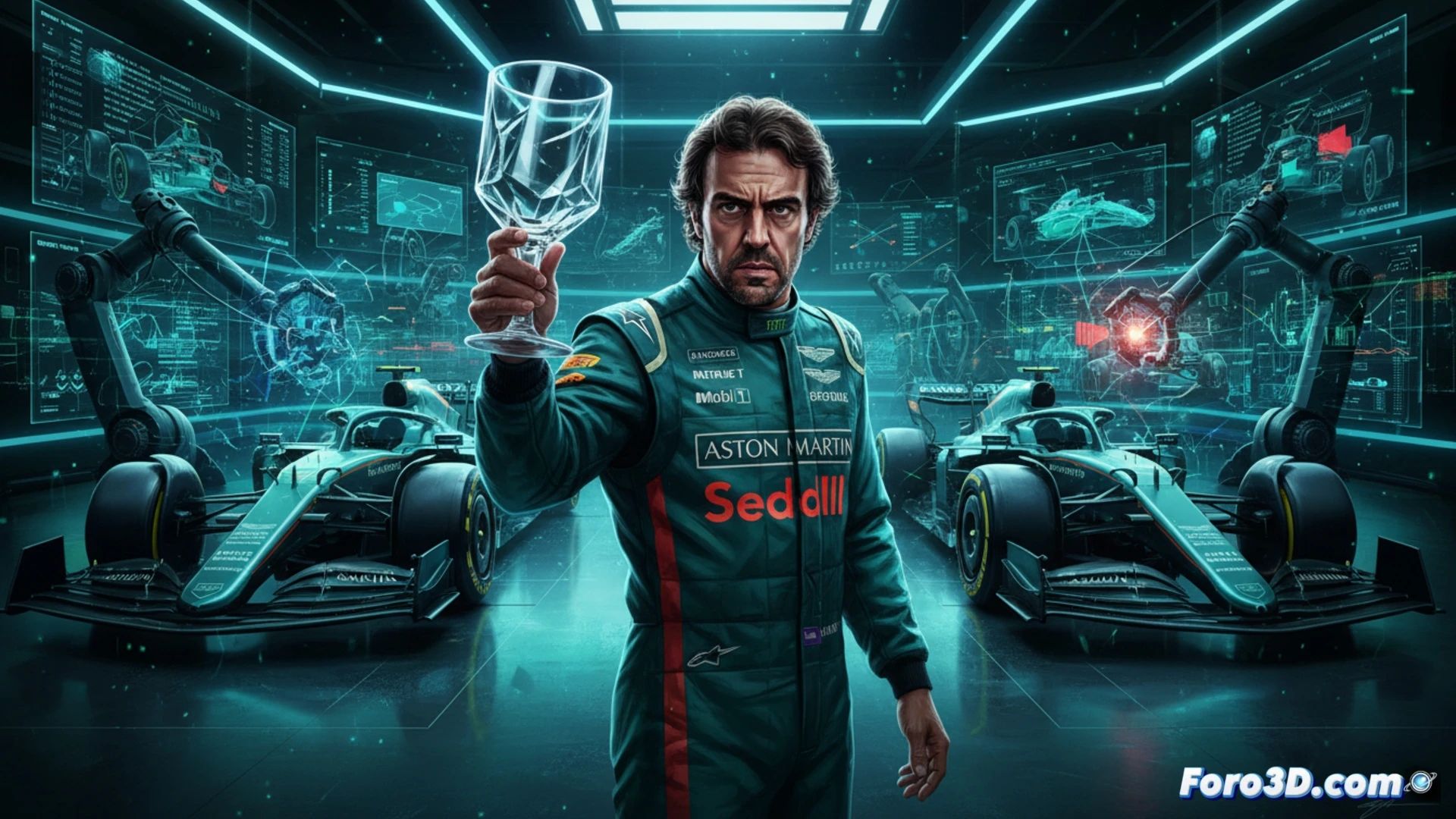 Alonso y el vaso vacío: tecnología 3D para llenar el AMR26