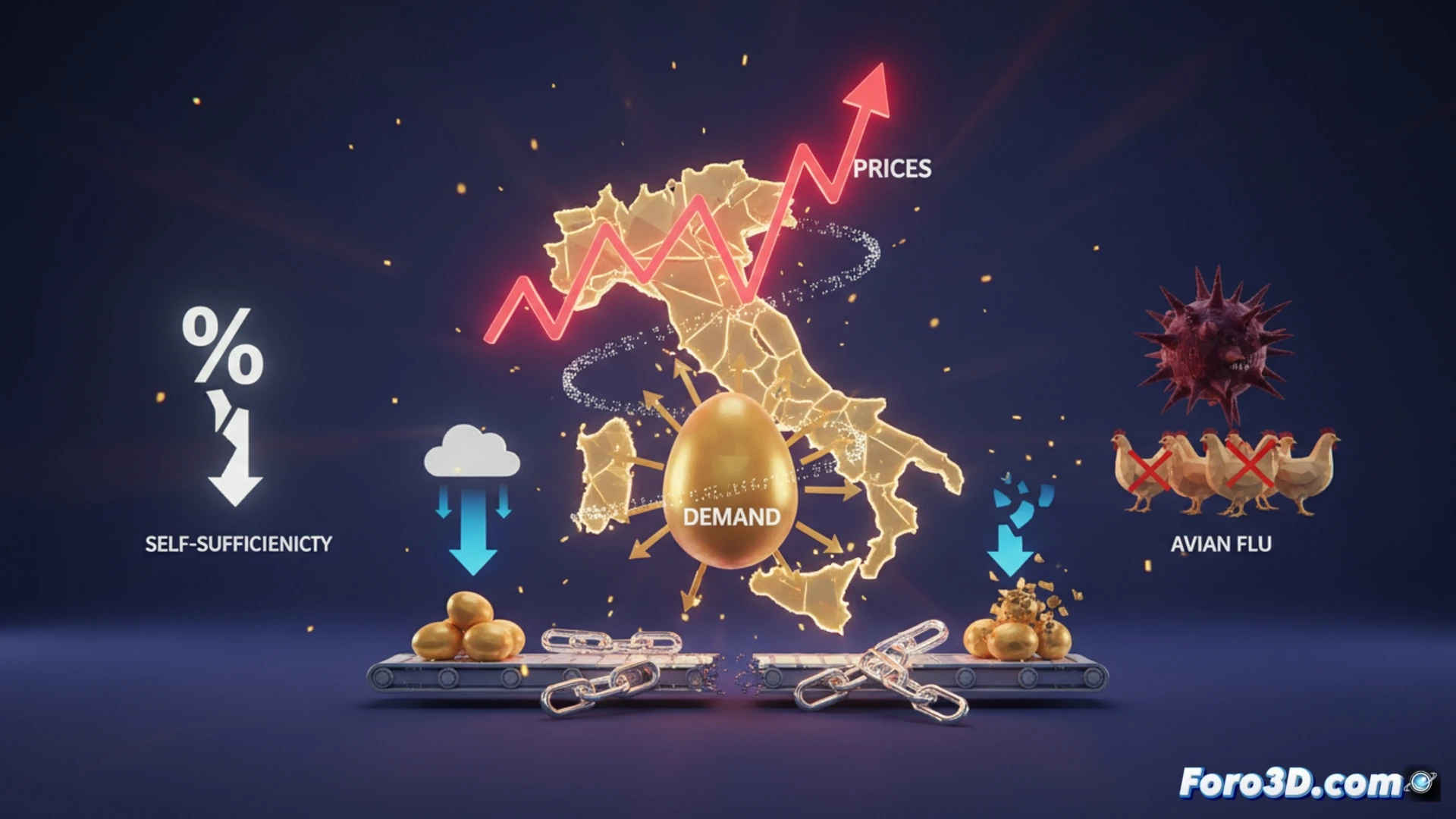 Análisis 3D de la crisis del huevo: precios, oferta y dependencia