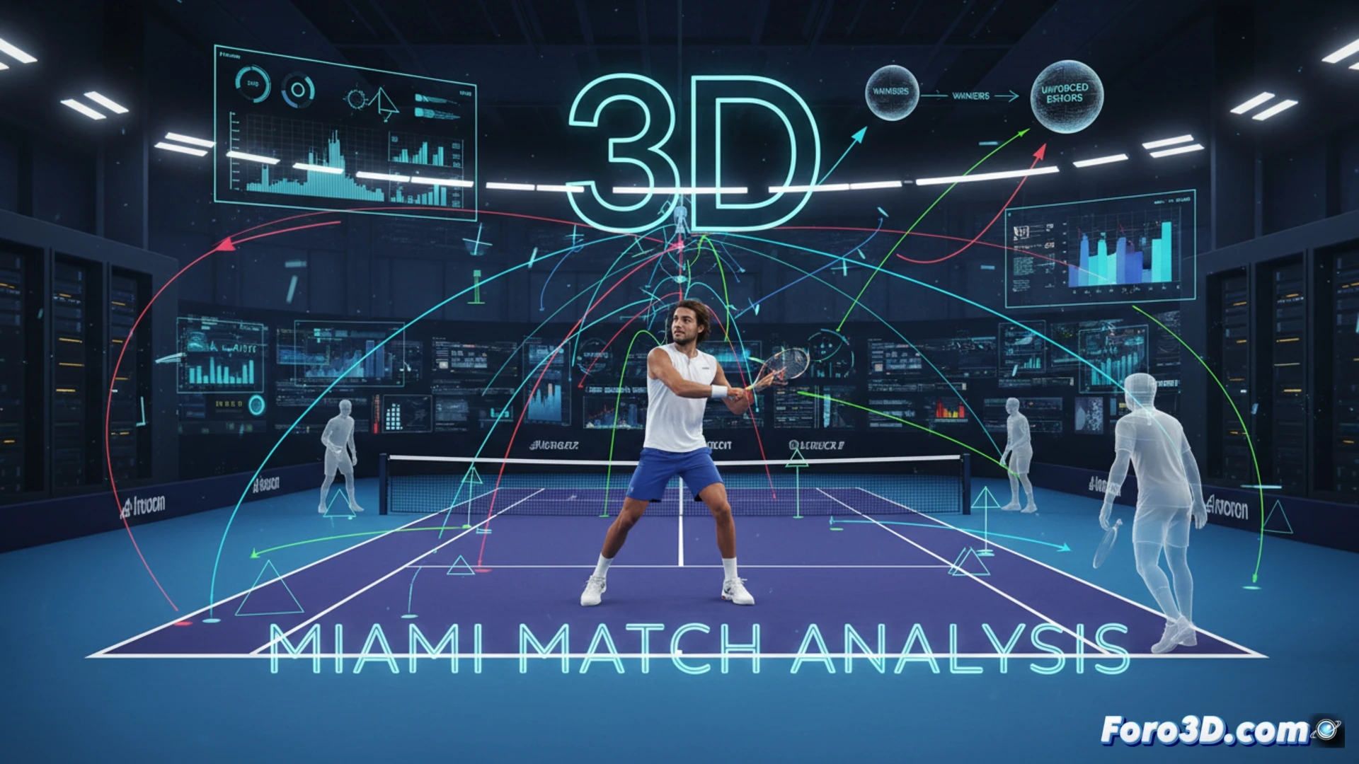 Análisis 3D de la derrota de Alcaraz en Miami: tecnología para diseccionar un partido