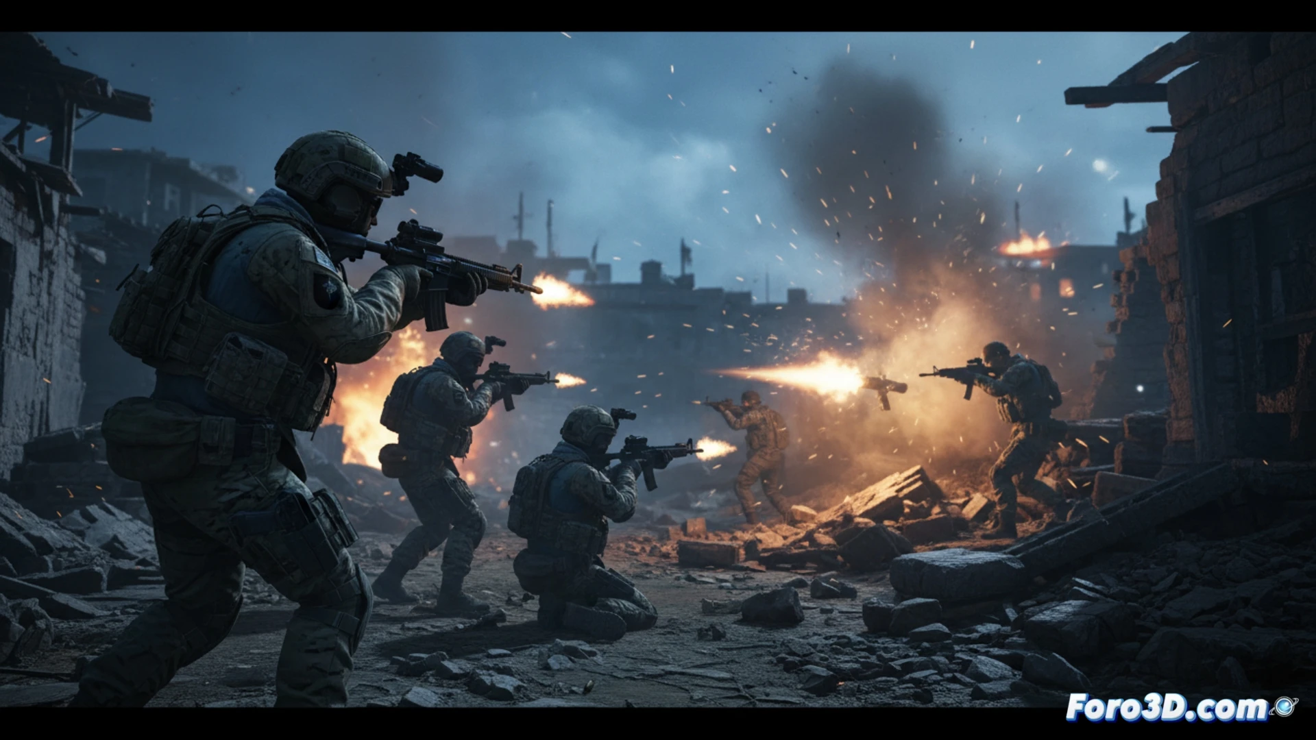 Modelo 3D del terreno montañoso en la frontera Líbano-Siria, mostrando la ruta de la incursión israelí y el punto de emboscada.