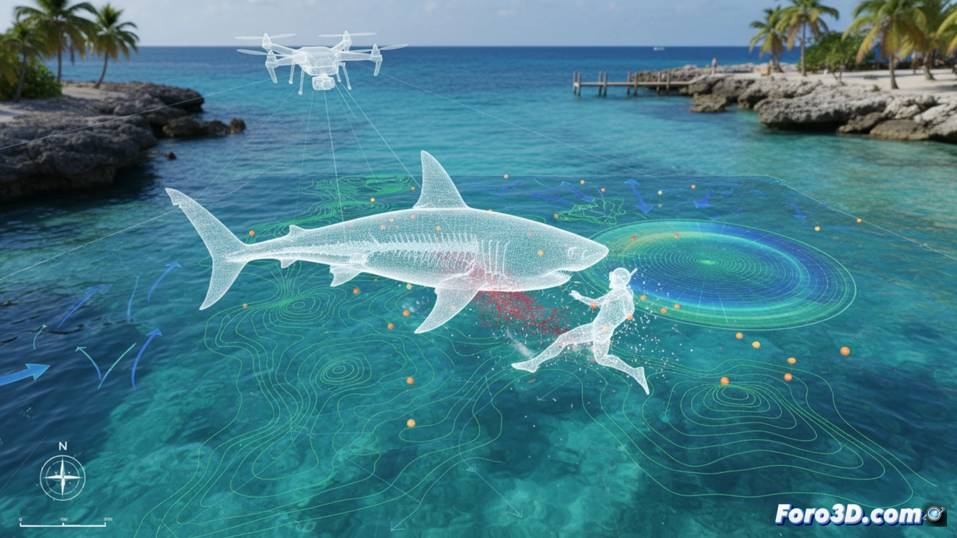 Análisis 3D de un ataque de tiburón: Reconstruyendo la escena en La Piscinita