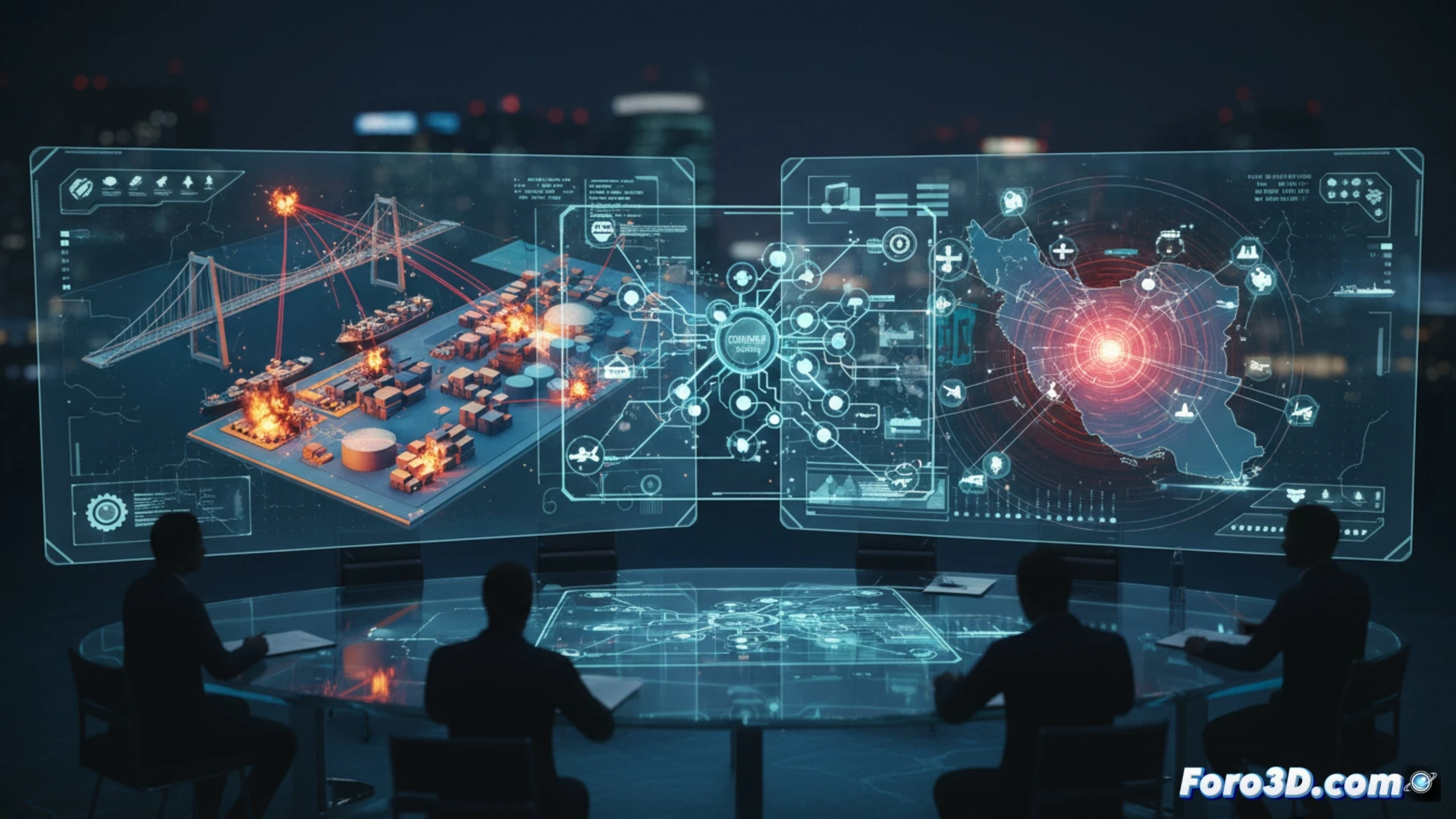 Análisis 3D del ataque a puerto y la tensión en Kharg