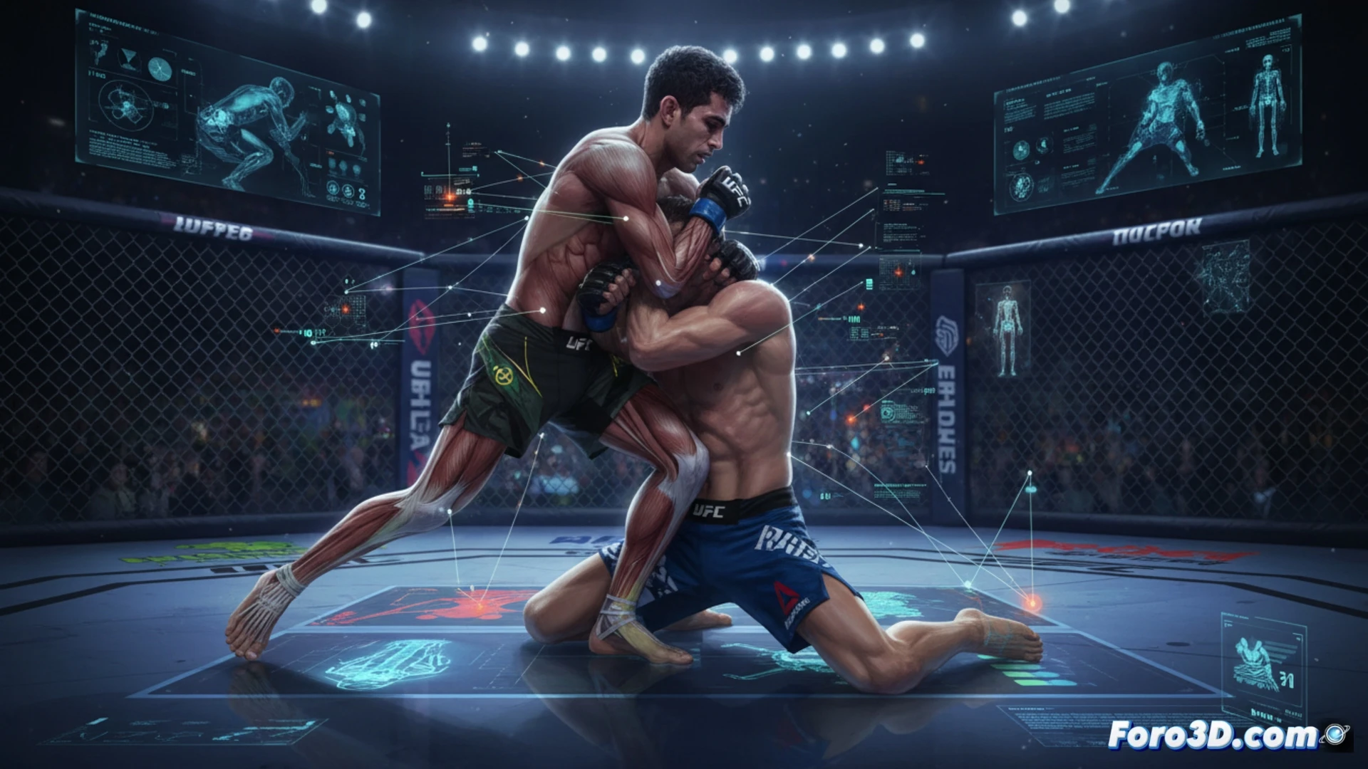 Análisis 3D del dominio táctico de Oliveira sobre Holloway