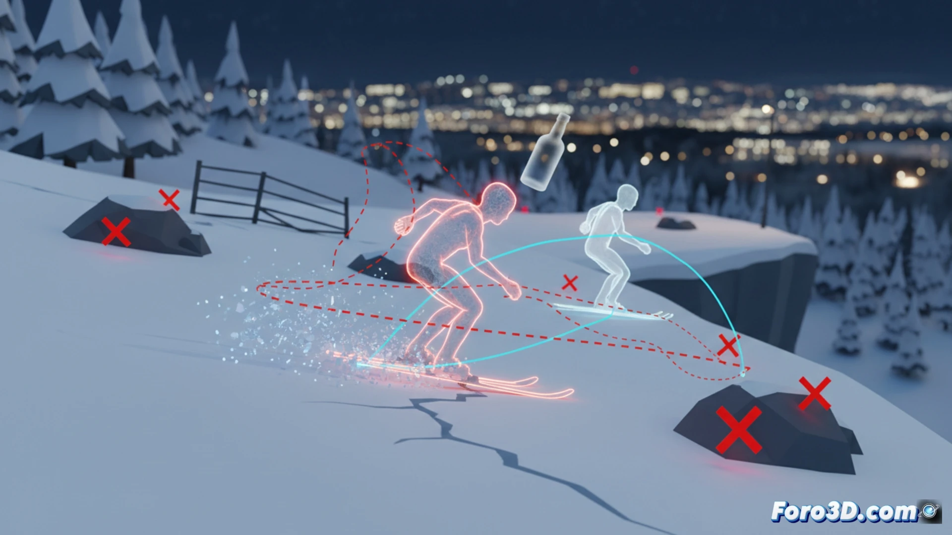 Análisis 3D del insólito caso de esquí y alcohol en Oslo