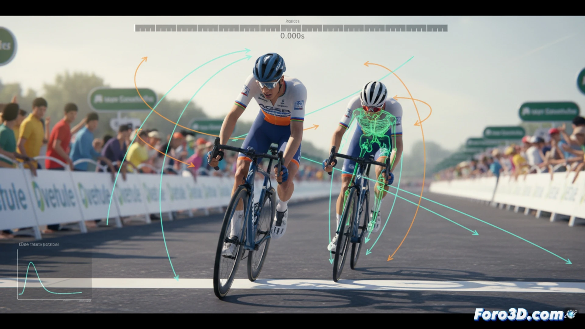 Análisis 3D del sprint que coronó a Godon en la Volta