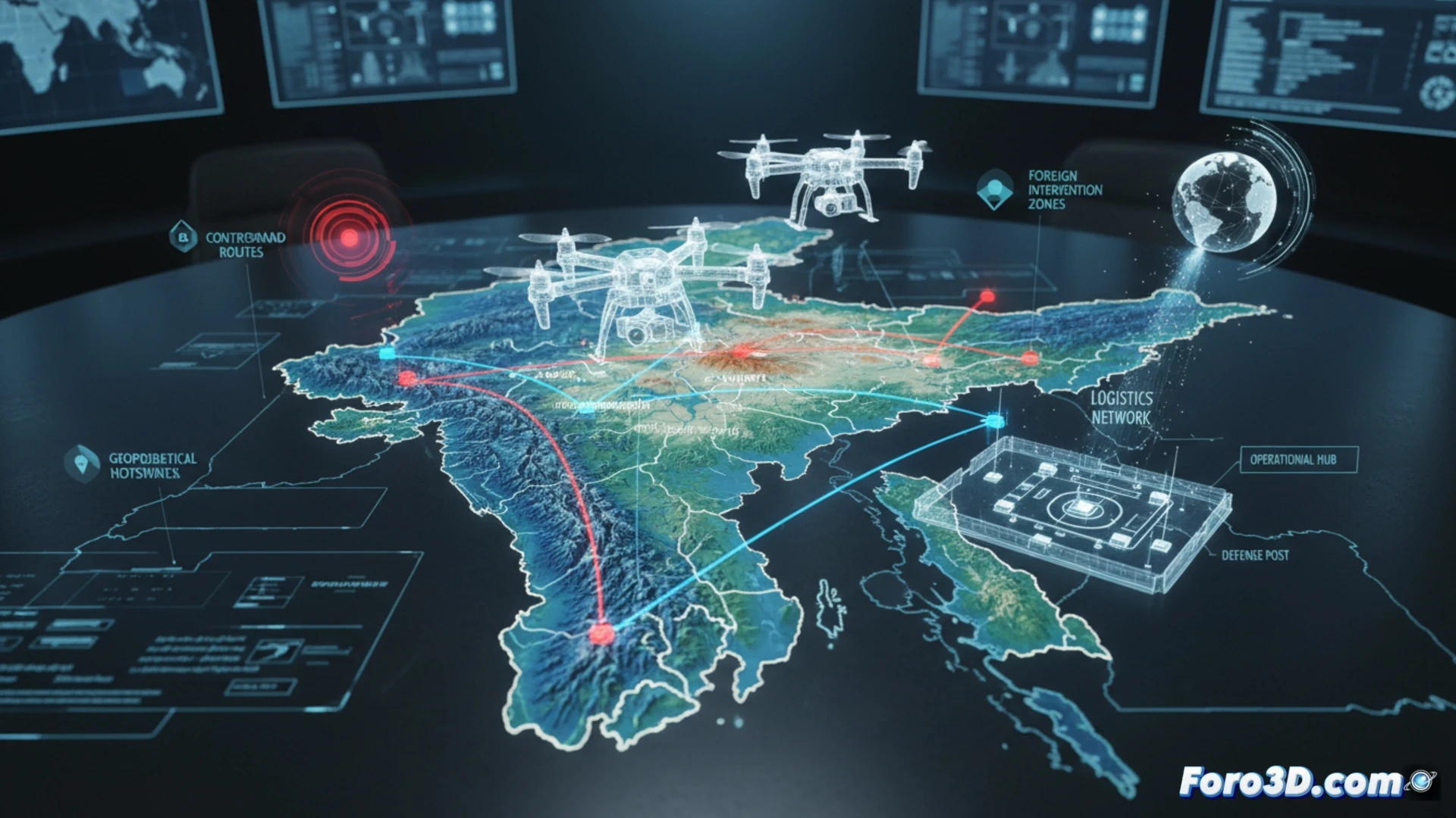 Análisis 3D: Entrenamiento con Drones en la Frontera India-Myanmar