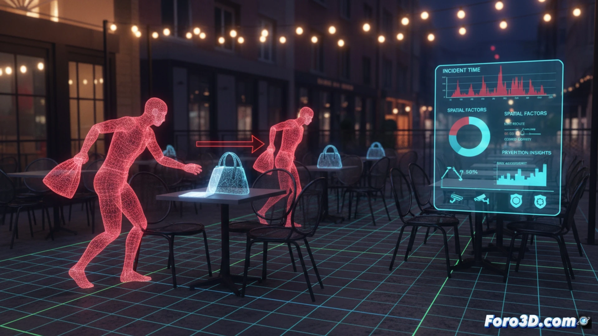 Análisis forense 3D de hurtos en terrazas de hostelería