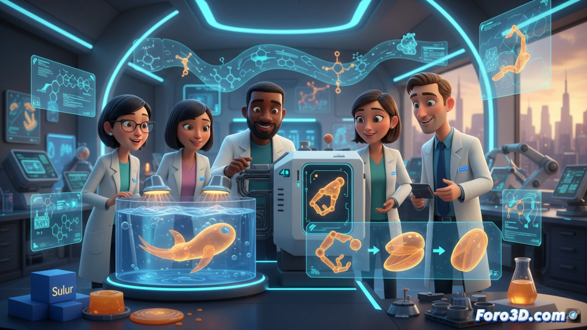 Azufre y 4D: el material reciclable para robots blandos autónomos