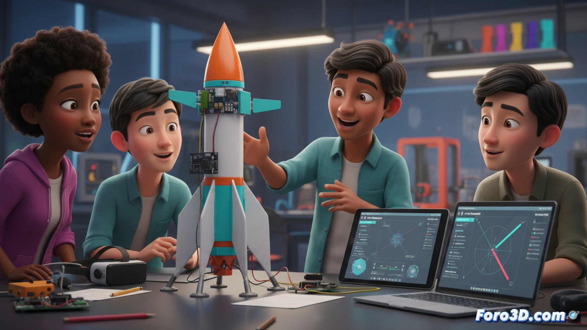 Cohete Guiado de Bajo Coste: Diseño 3D y Mecanismos Plegables