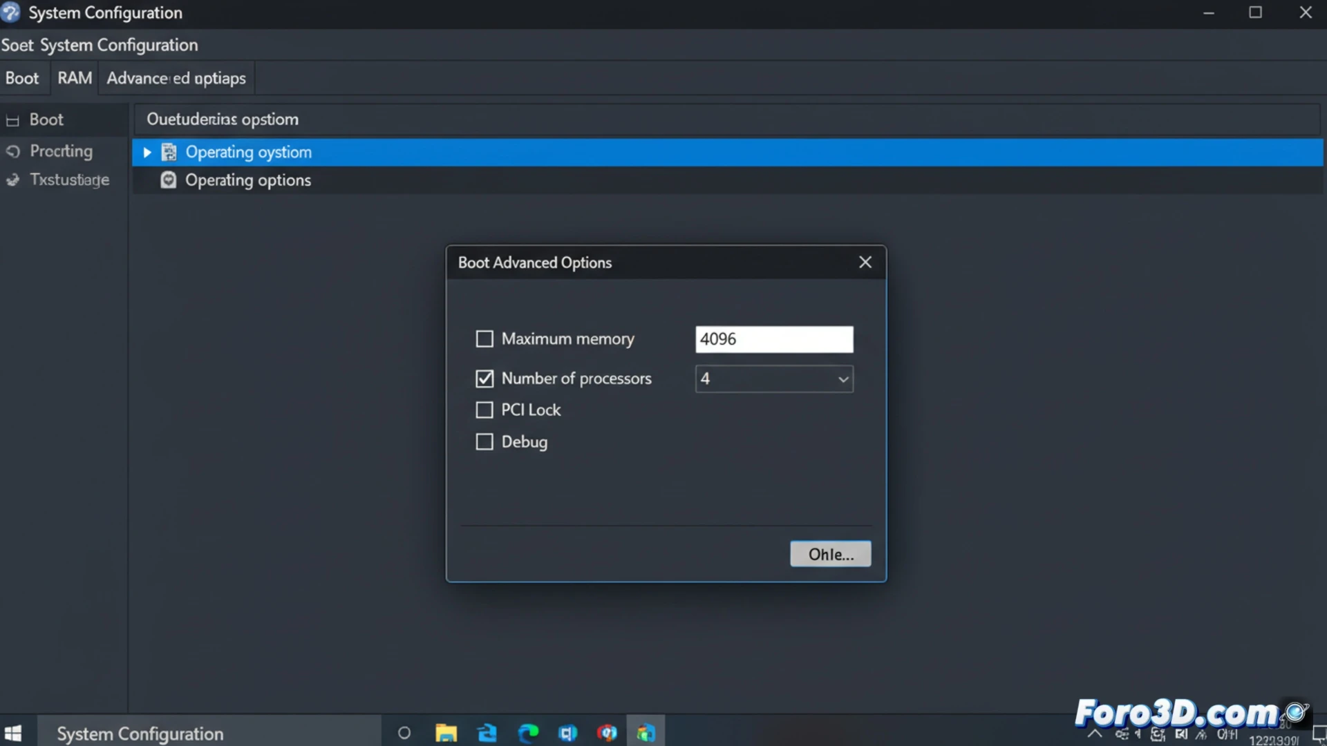 Cómo limitar la memoria RAM en Windows 10 y 11 con msconfig