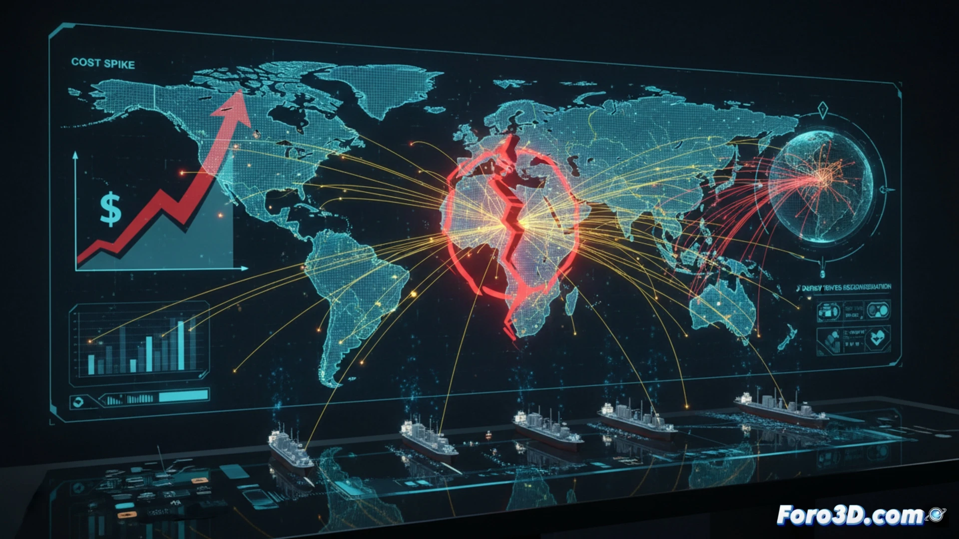 Crisis en Ormuz: Análisis 3D del Impacto en la Cadena de Suministro