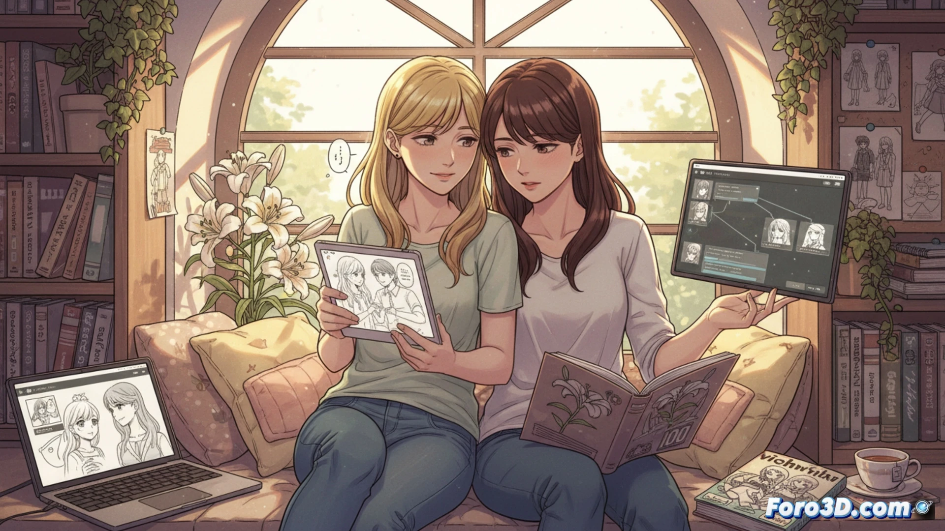 De manga a visual novel: lecciones narrativas de Lilies Blooming