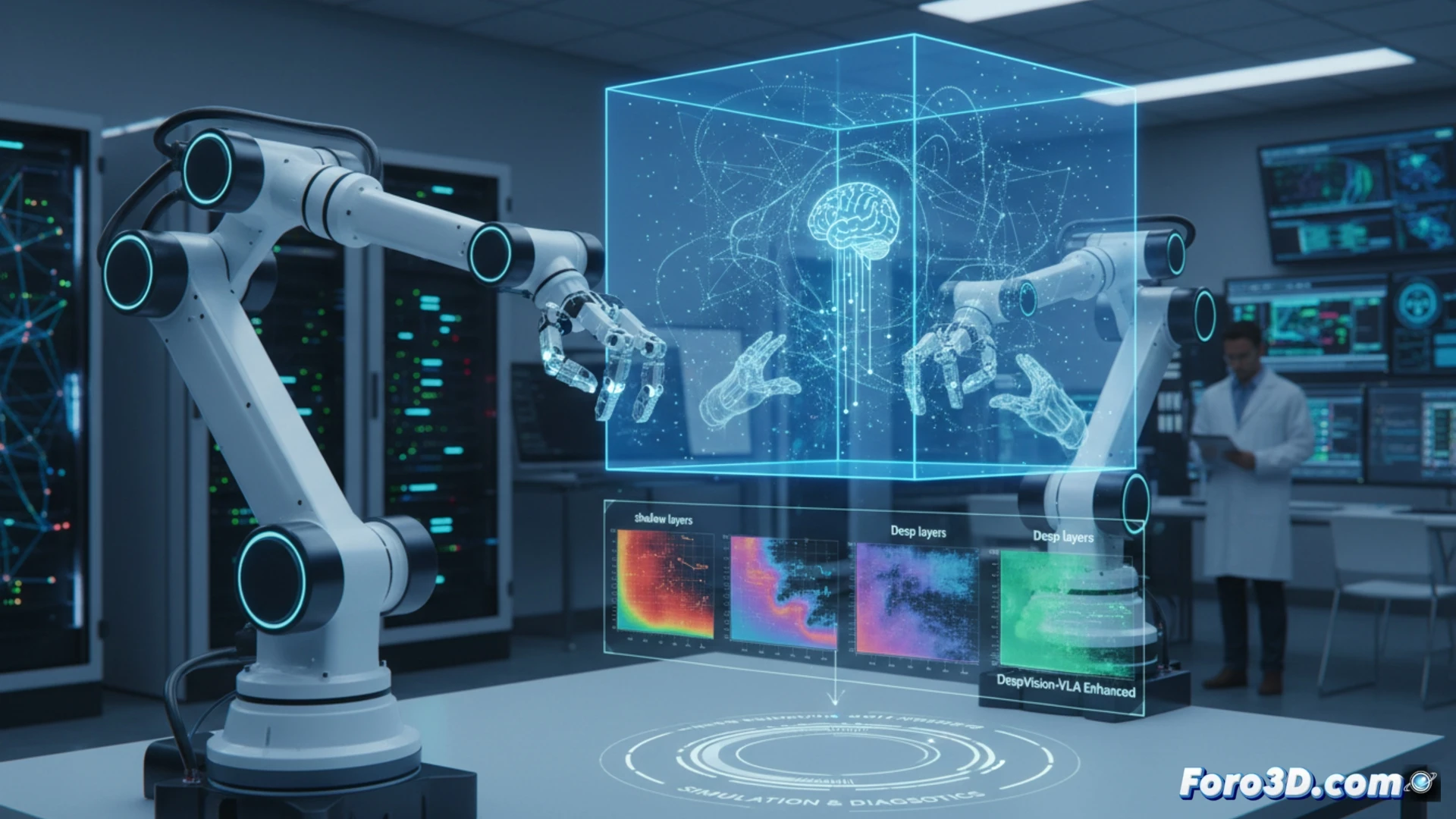 DeepVision-VLA: Mejora Robótica con Visión Profunda y Simulación 3D