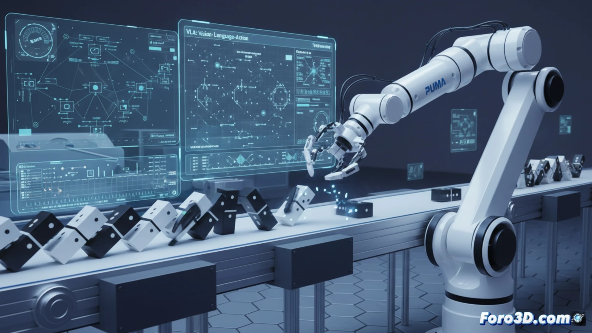 DOMINO y PUMA: Avanzando en la Manipulación Robótica Dinámica con VLA