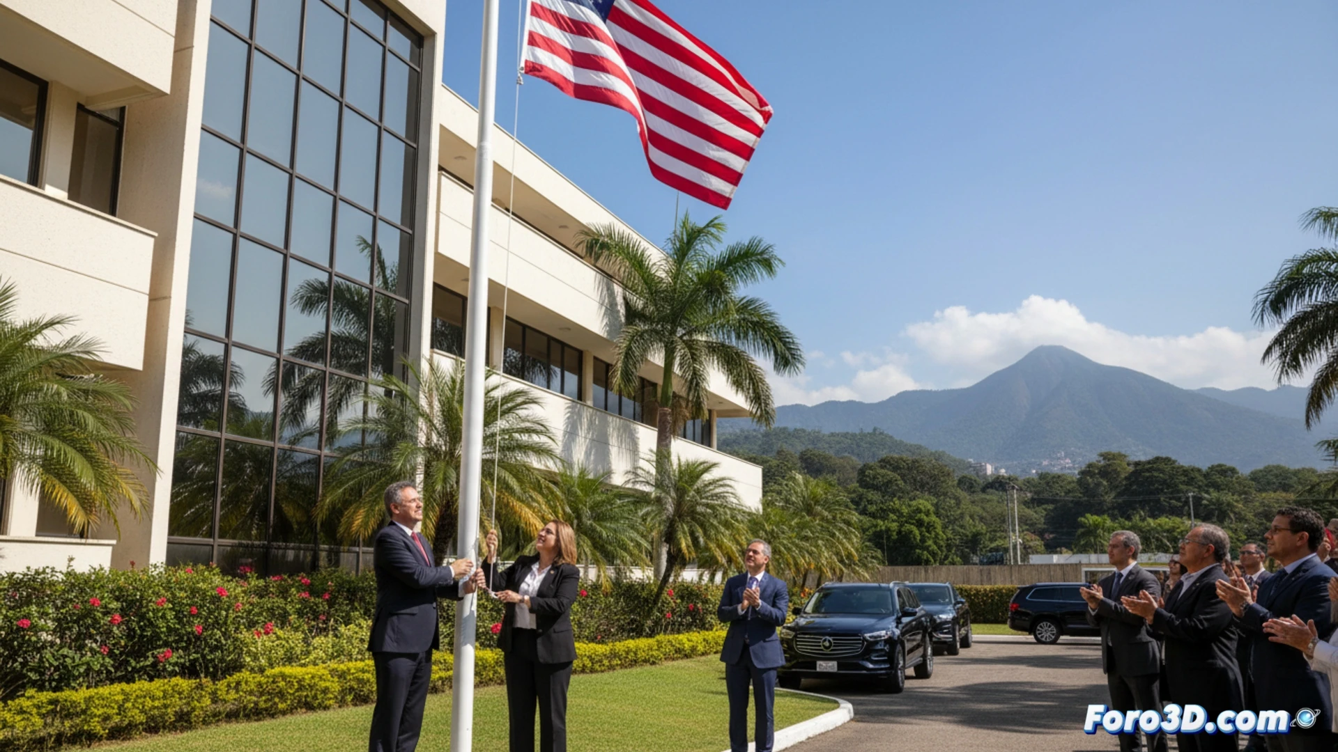 EEUU iza su bandera en Caracas tras siete años, marcando nuevo rumbo bilateral
