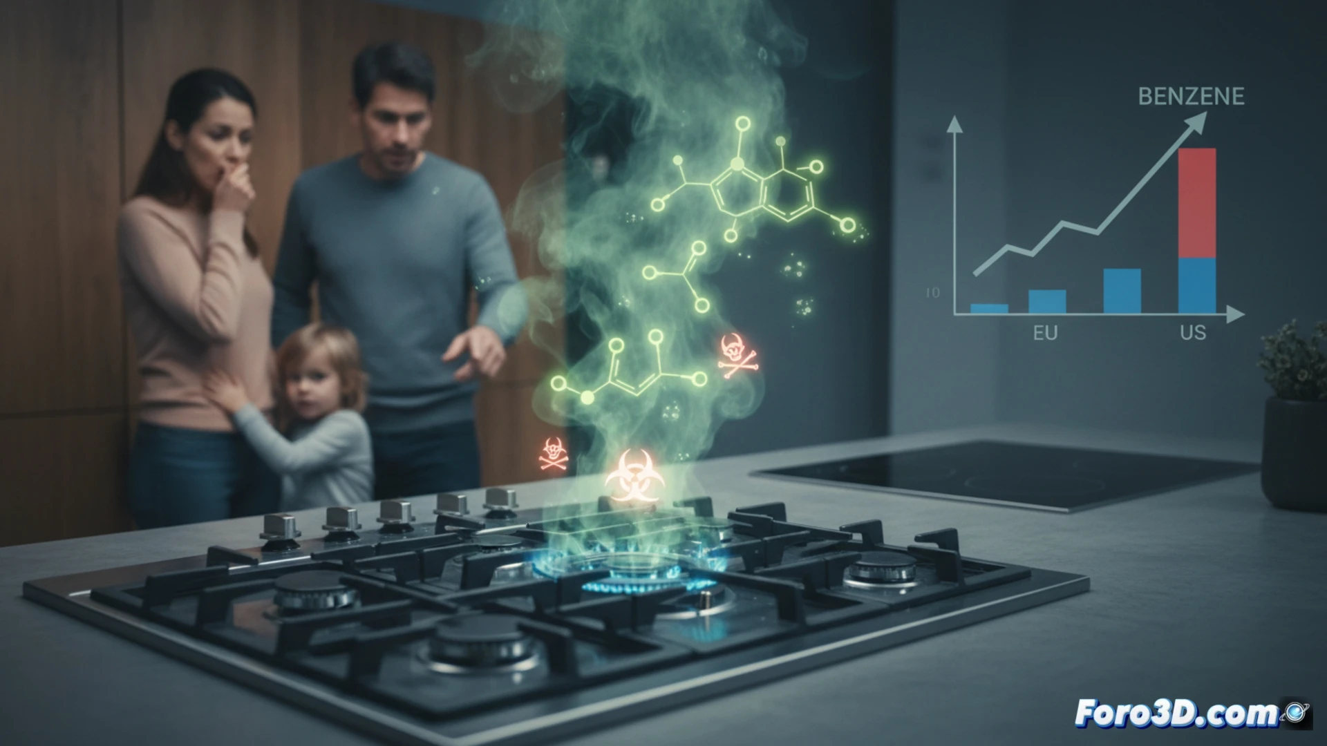 Fugas de benceno en cocinas de gas: un riesgo invisible en casa