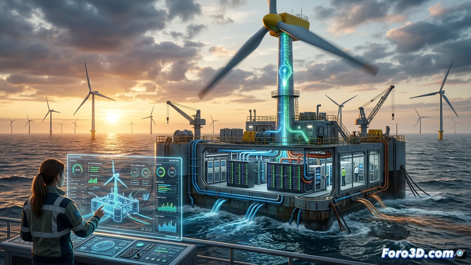 Gemelo digital optimiza centro de datos flotante con energía eólica