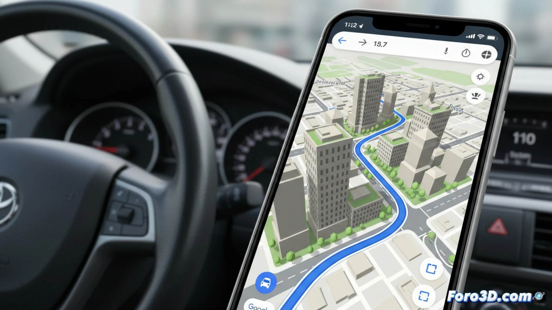Google Maps activa la navegación 3D para ver edificios en ruta