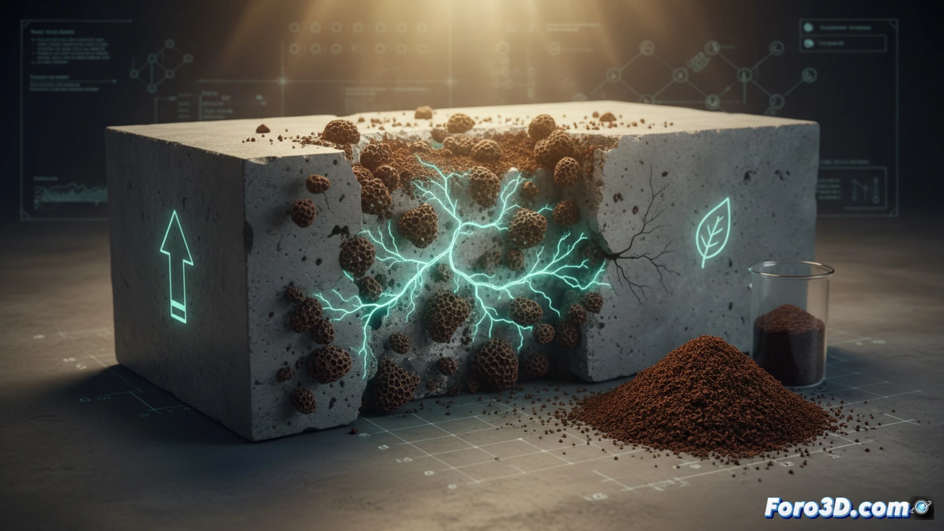 Hormigón un 30% más resistente con biocarbón de posos de café