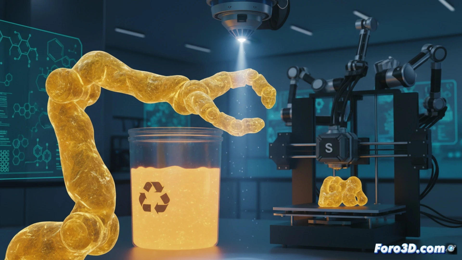 Impresión 4D y azufre residual para robots blandos reciclables