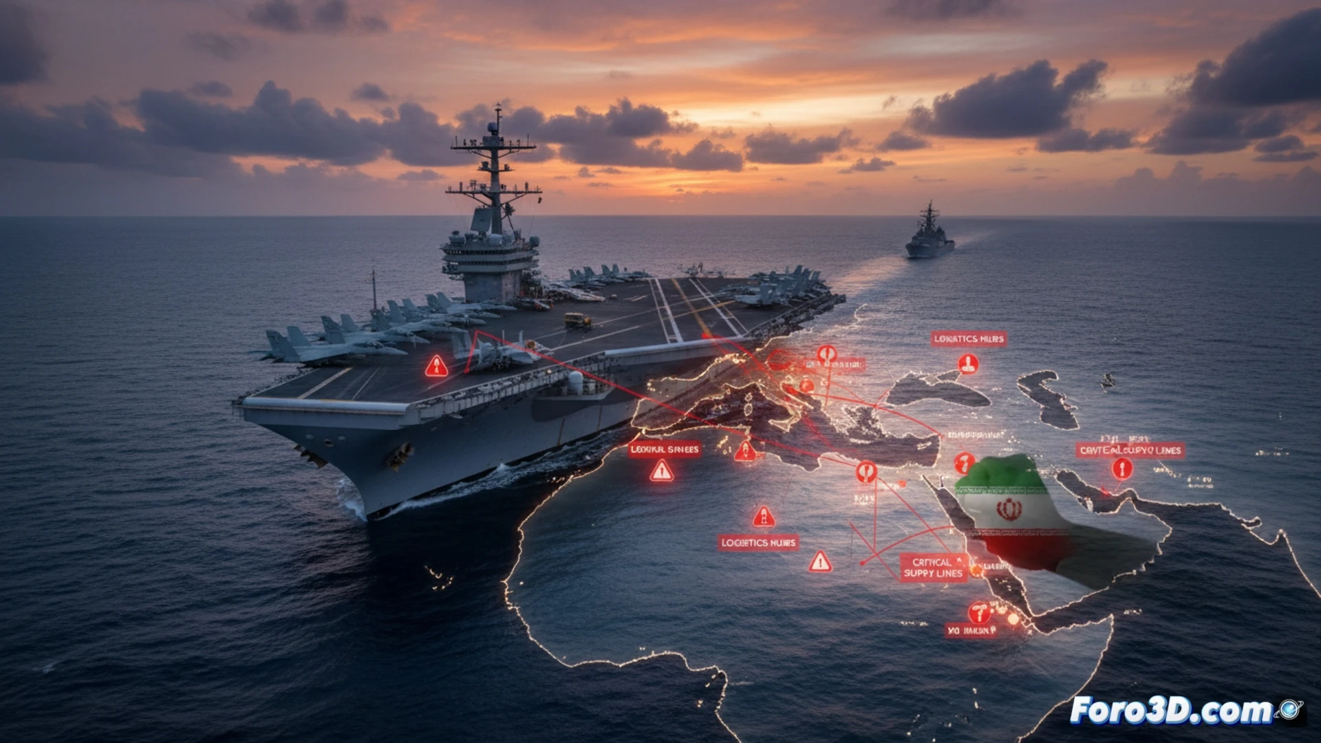 Irán amenaza centros logísticos que apoyan al USS Gerald Ford en el mar Rojo