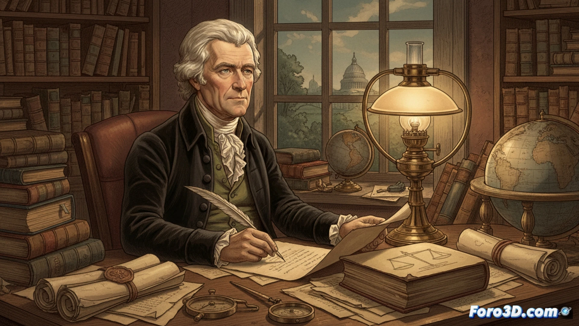 Jefferson en 3D: Visualizando los Cimientos de la Democracia