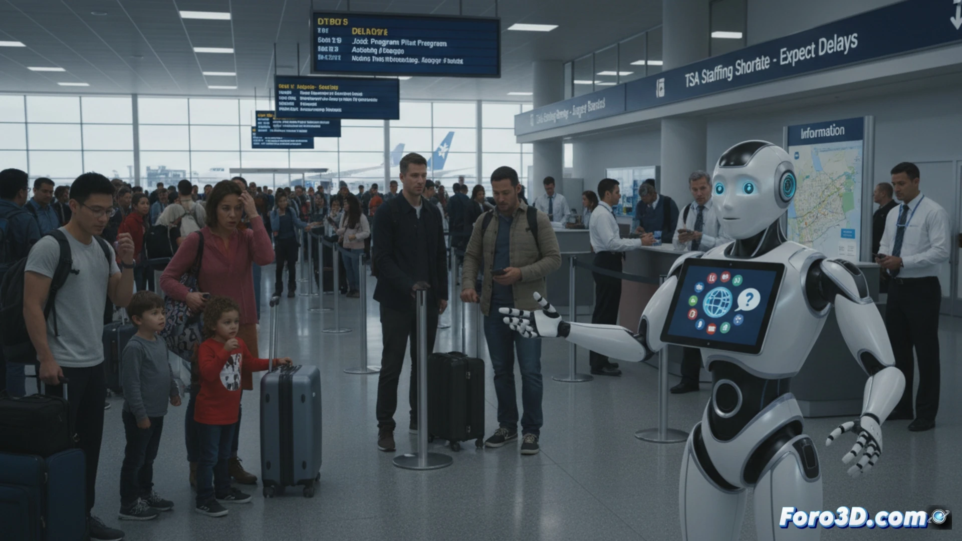 José, el robot humanoide que asiste a viajeros en el aeropuerto de San José