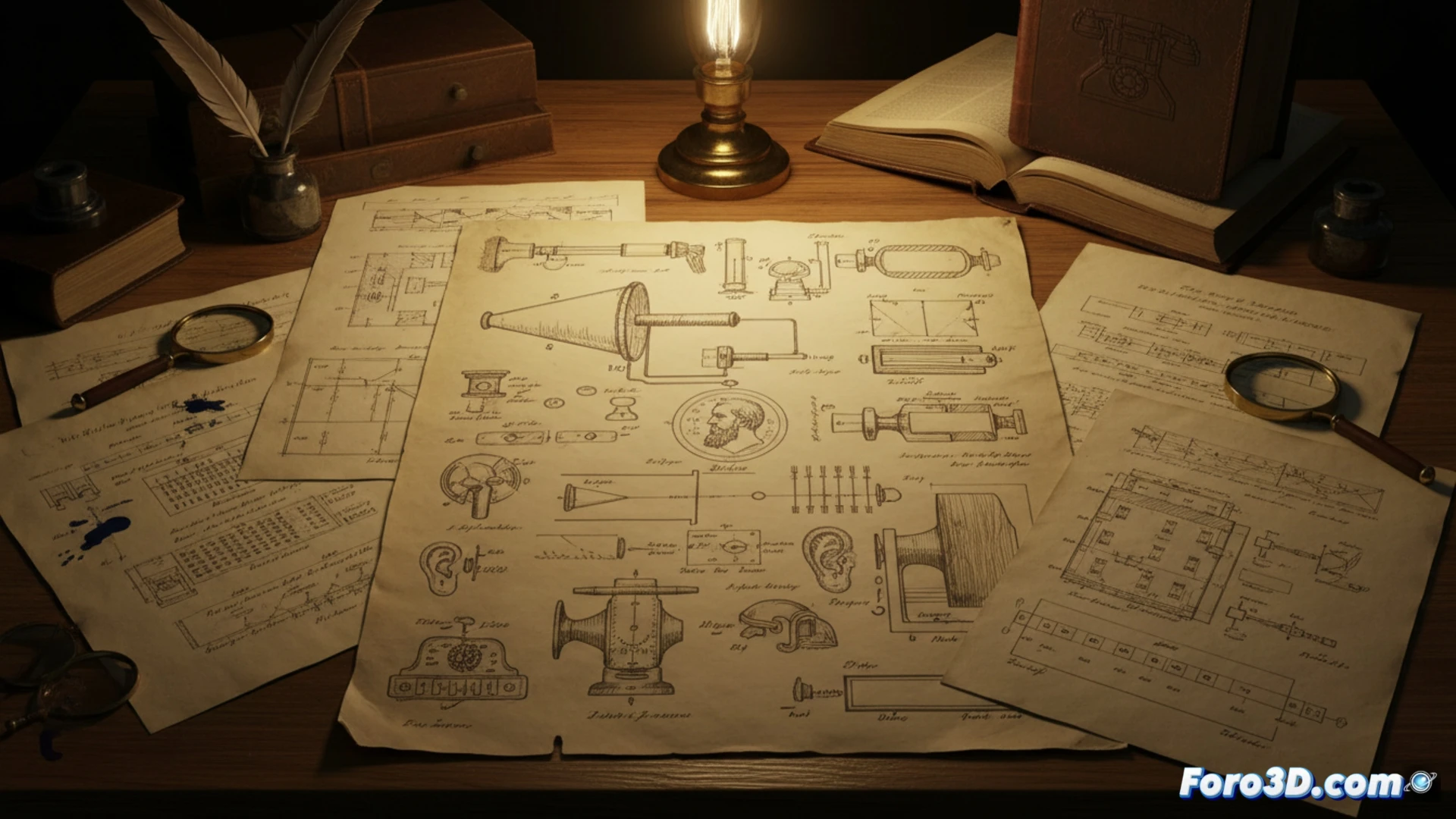 Documento de la patente original del telefono de Alexander Graham Bell con dibujos tecnicos.