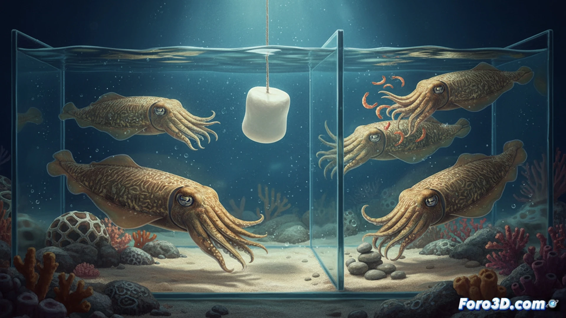 Las sepias superan el test del malvavisco, muestran autocontrol