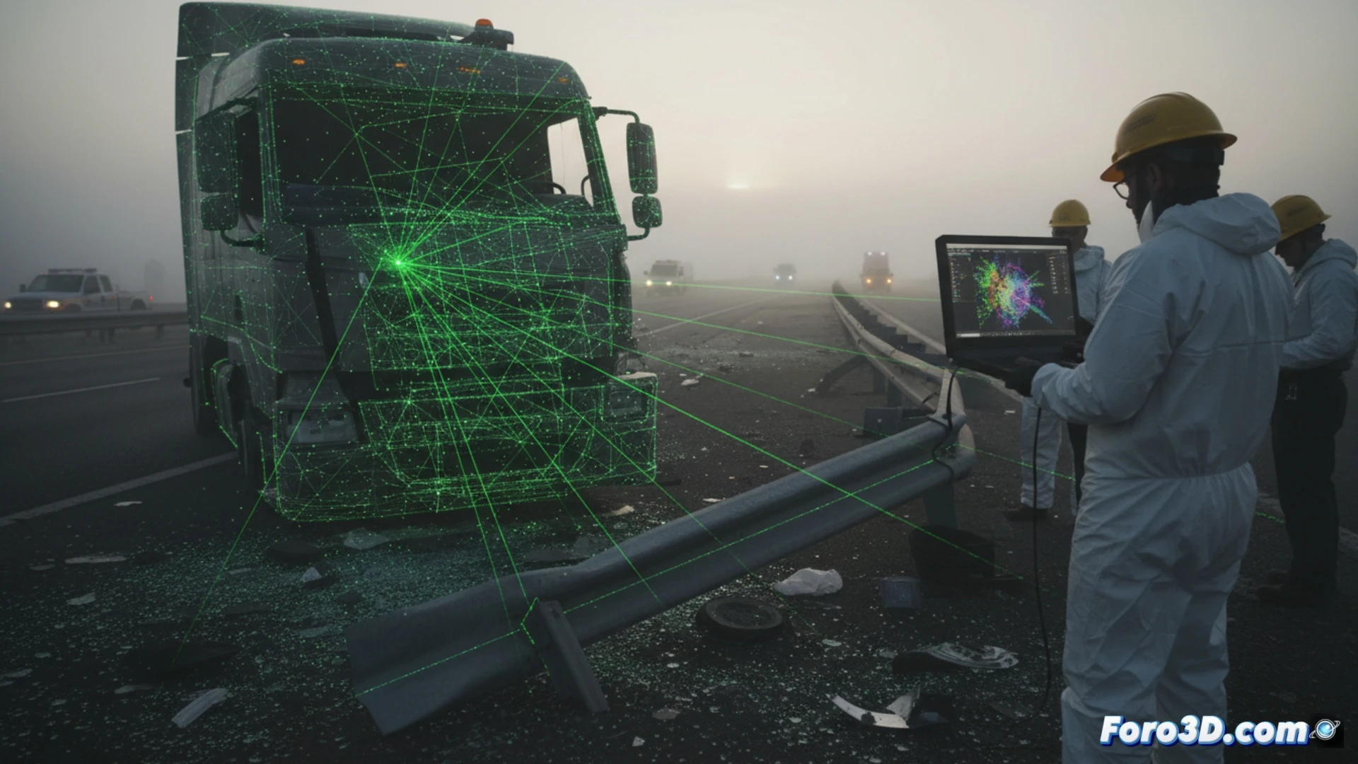 Más allá de la pegatina: análisis forense 3D de accidentes de transporte