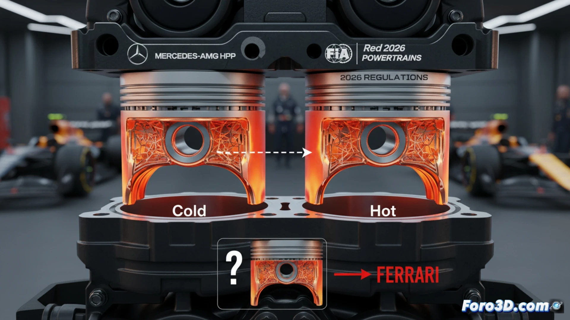 Mercedes y Red Bull usan impresión 3D en pistones para el vacío legal de 2026