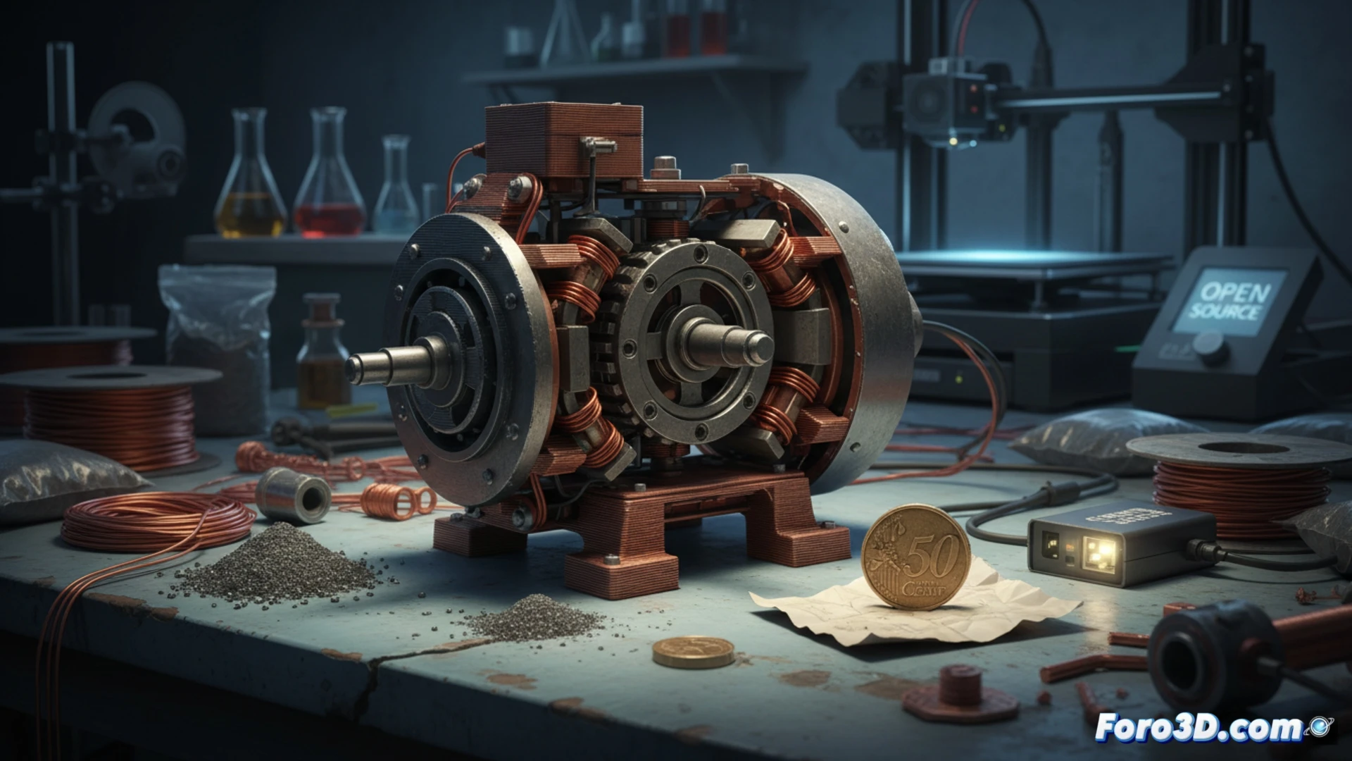 Motor eléctrico impreso en 3D por solo 50 céntimos de euro