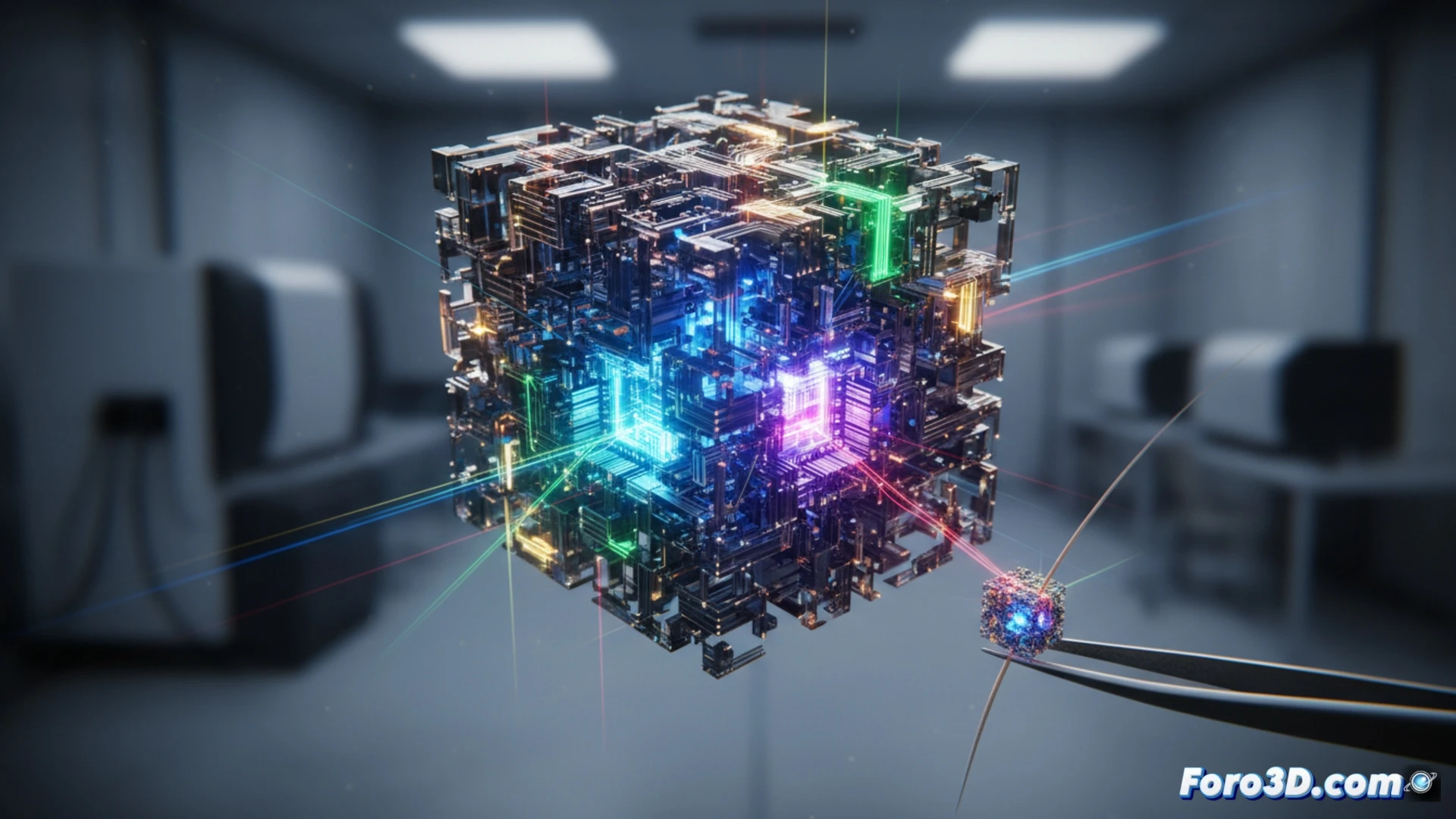 Nanofabricación 3D para un Chip Fotónico de IA del Tamaño de un Cabello